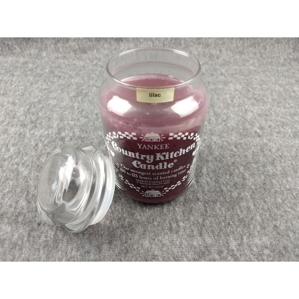 Yankee Candle Country Kitchen Retired Lilac 22oz‎ Classic Jar VTG 80s NOS NEW - Picture 2 of 16